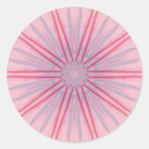 Roze en Blauwe Spokes Kaleidoscoop Stickers
