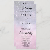 Roze en Blauwe Sterren Celestial Huwelijksprogramm (Voorkant / Achterkant)