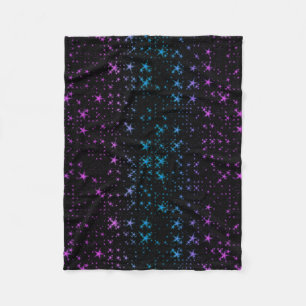 Roze en blauwe sterren fleece deken