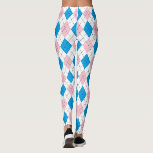 Roze en blauwe stijl leggings (Achterkant)