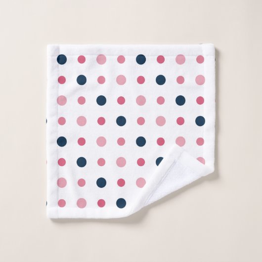 Roze en blauwe Stippen Bad Handdoek (Wasdoekje)
