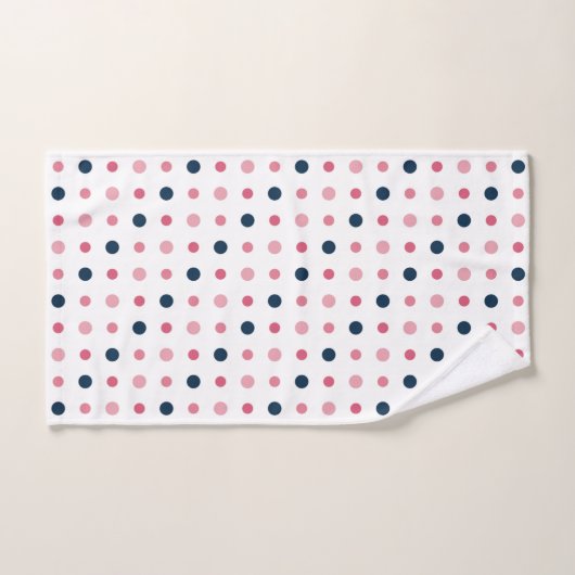 Roze en blauwe Stippen Bad Handdoek (Handdoek)