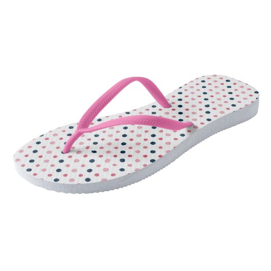 Roze en blauwe Stippen Teenslippers (Schuin)