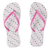 Roze en blauwe Stippen Teenslippers (Voetbed)