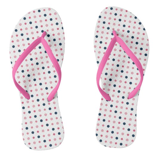 Roze en blauwe Stippen Teenslippers (Voetbed)
