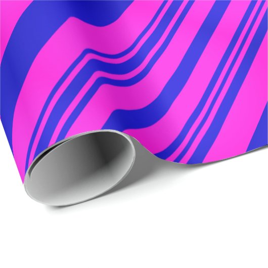 Roze en blauwe strepen cadeaupapier (Rol Hoek)