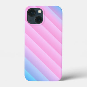 Roze en blauwe strepen, prachtige parelkleuren iPhone 13 mini hoesje