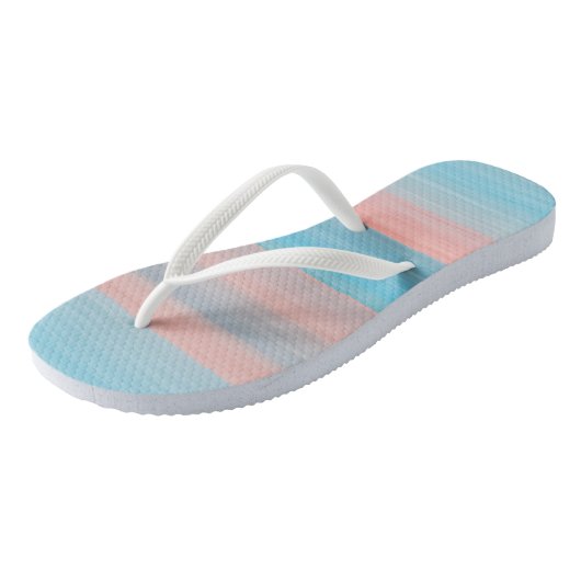 roze en blauwe strepen teenslippers (Schuin)