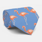 Roze en blauwe stropdas van flamingo (Opgerold)