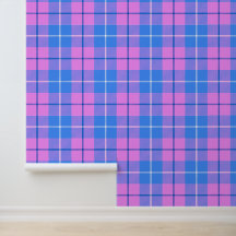 Roze en blauwe Tartan Plaid