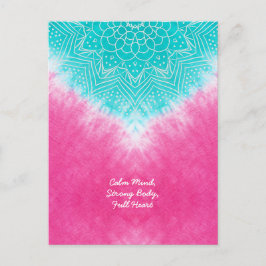 Roze en blauwe Tie kleurstof met Mandala Sway in s Briefkaart