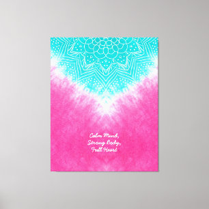 Roze en blauwe Tie kleurstof met Mandala Sway in s Canvas Afdruk
