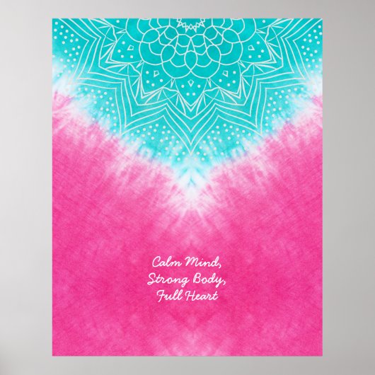 Roze en blauwe Tie kleurstof met Mandala Sway in s Poster (Voorkant)