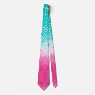 Roze en blauwe Tie kleurstof met Mandala Sway in s Stropdas