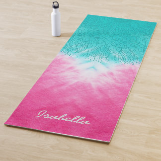 Roze en blauwe Tie kleurstof met Mandala Sway in s Yogamat