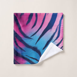 Roze en blauwe tijgerstreep bad handdoek