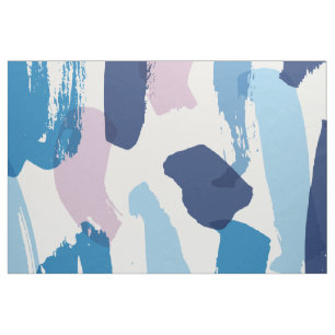Roze en blauwe tinten abstract penseelpatroon stof