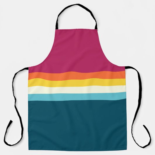 Roze en blauwe tinten Streep Schort (Voorkant)