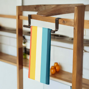 Roze en blauwe tinten Streep Theedoek