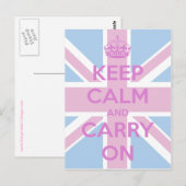 Roze en blauwe Uniefactrice Briefkaart (Voorkant / Achterkant)