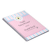 Roze en blauwe ventilator Baby shower Guest Book Notitieboek (Rechterzijde)