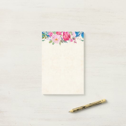 roze en blauwe ventilatorgrens post-it® notes (Op bureau)