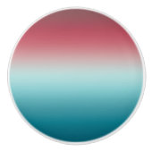 Roze en blauwe verloopdusty Roos Aqua & Blauwgroen Keramische Knop (Voorkant)