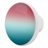 Roze en blauwe verloopdusty Roos Aqua & Blauwgroen Keramische Knop (Rechts)