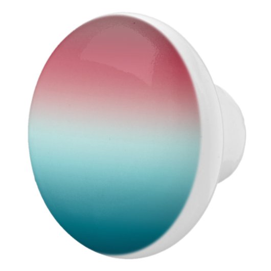 Roze en blauwe verloopdusty Roos Aqua & Blauwgroen Keramische Knop (Rechts)