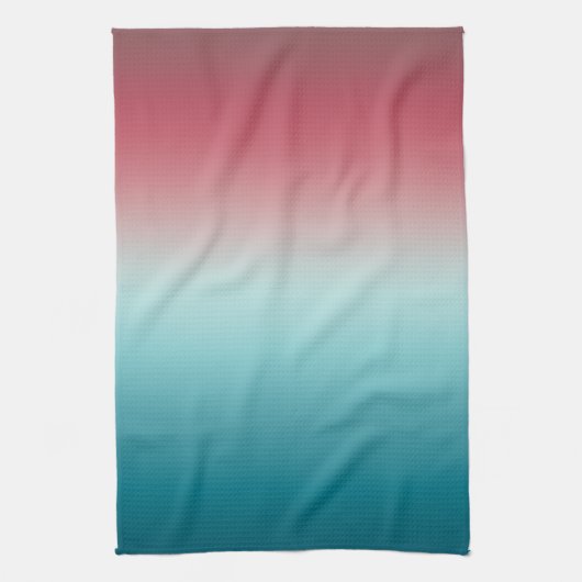 Roze en blauwe verloopdusty Roos Aqua & Blauwgroen Theedoek (Verticaal)