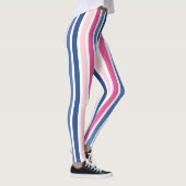 Roze en blauwe verticale strepen leggings (Rechts)