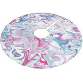 Roze en blauwe vloeibare acrylvezels kerstboom rok (Gekanteld)