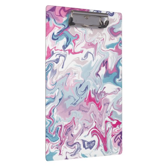 Roze en blauwe vloeibare acrylvezels klembord (Rechts)