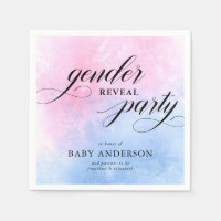 Roze en blauwe Waterverf Genderfeest
