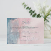 Roze en Blauwe waterverf Informatiekaartje (Staand voorkant)