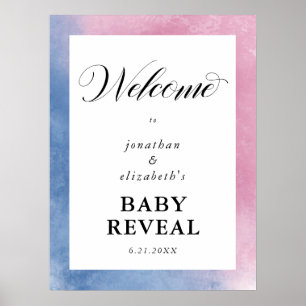 Roze en blauwe Waterverf Poster