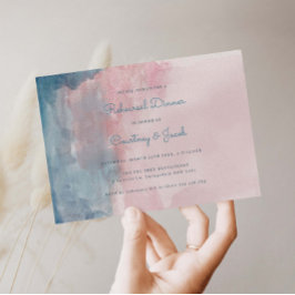 Roze en Blauwe Waterverf Repetitie Diner