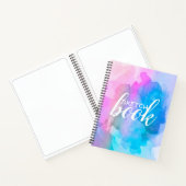 Roze en blauwe Waterverf Schetsenboek Notitieboek (Binnen)