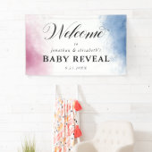 Roze en blauwe Waterverf Spandoek (Insitu)