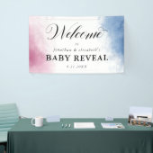 Roze en blauwe Waterverf Spandoek (Beurs)