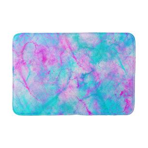Roze en Blauwe Waterverf Wasvlekken Badmat