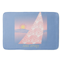 Roze en blauwe zee weg