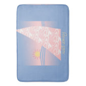 Roze en blauwe zee weg badmat (Voorkant Verticaal)