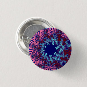 Roze en Blauwe Zonneburst Ronde Button 3,2 Cm