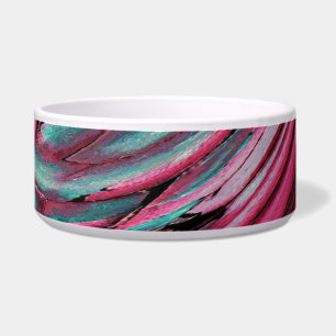 Roze en Blauwgroen Abstracte (Pet) Bowl Voerbakje
