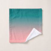 Roze en Blauwgroen Bad Handdoek (Wasdoekje)