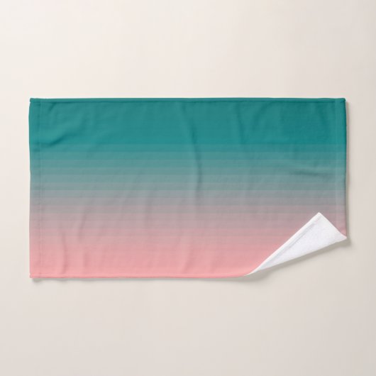 Roze en Blauwgroen Bad Handdoek (Handdoek)