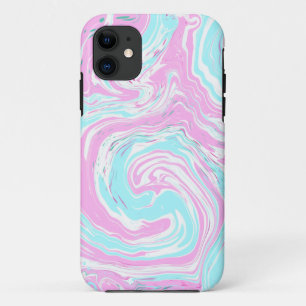 Roze en Blauwgroen blauw zwemmen iPhone 11 Hoesje