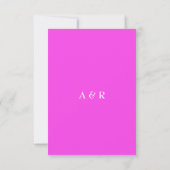 Roze en Blauwgroen bloemenbruiloft RSVP Kaartje (Achterkant)