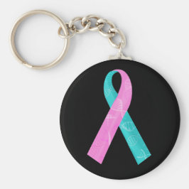 Roze en Blauwgroen BRCA DNA Lint Sleutelhanger